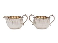 An American Silver Creamer and Sugar Set