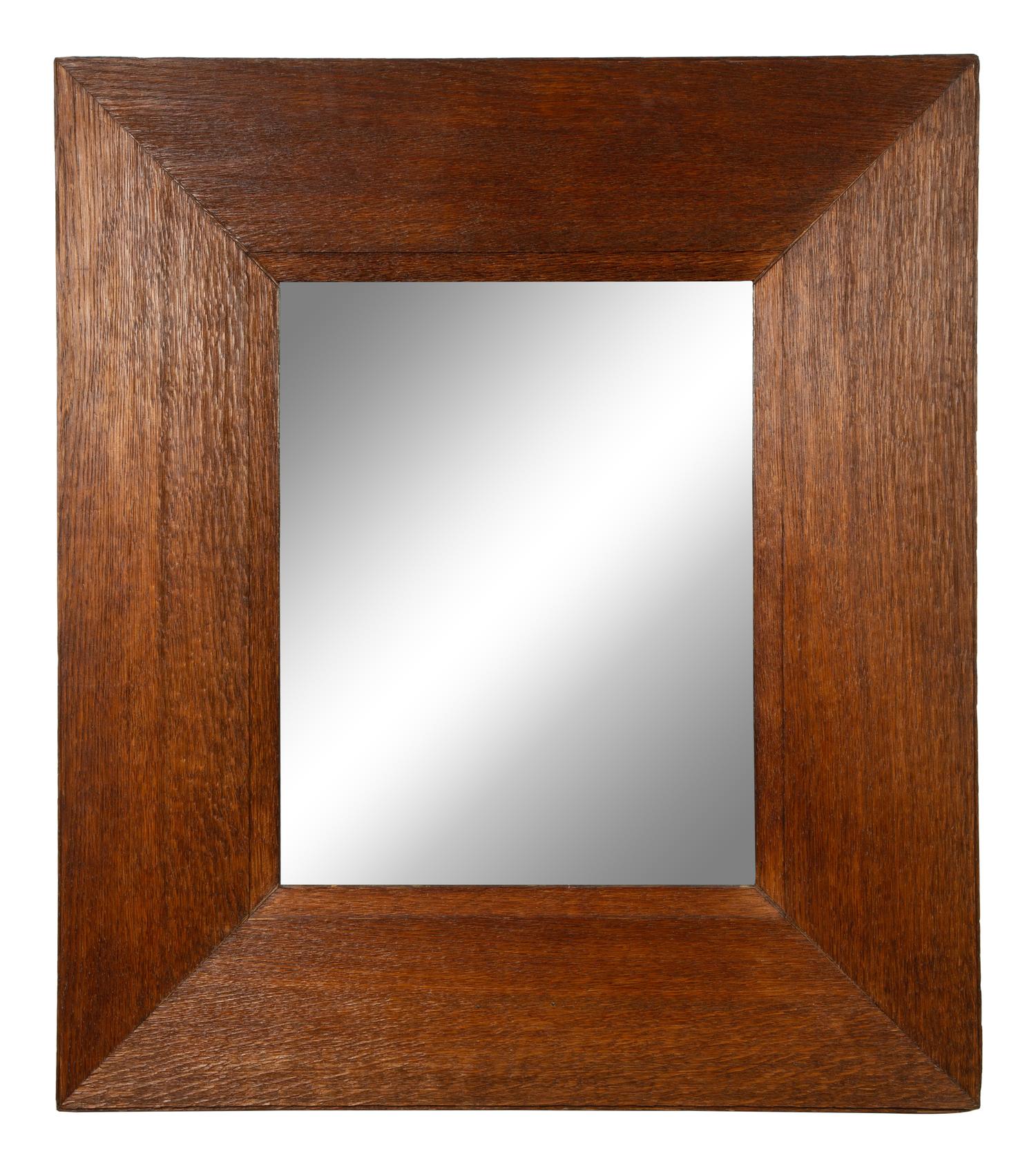 An Art Deco Rectangular Oak Mirror — FRENCH, CIRCA 1930