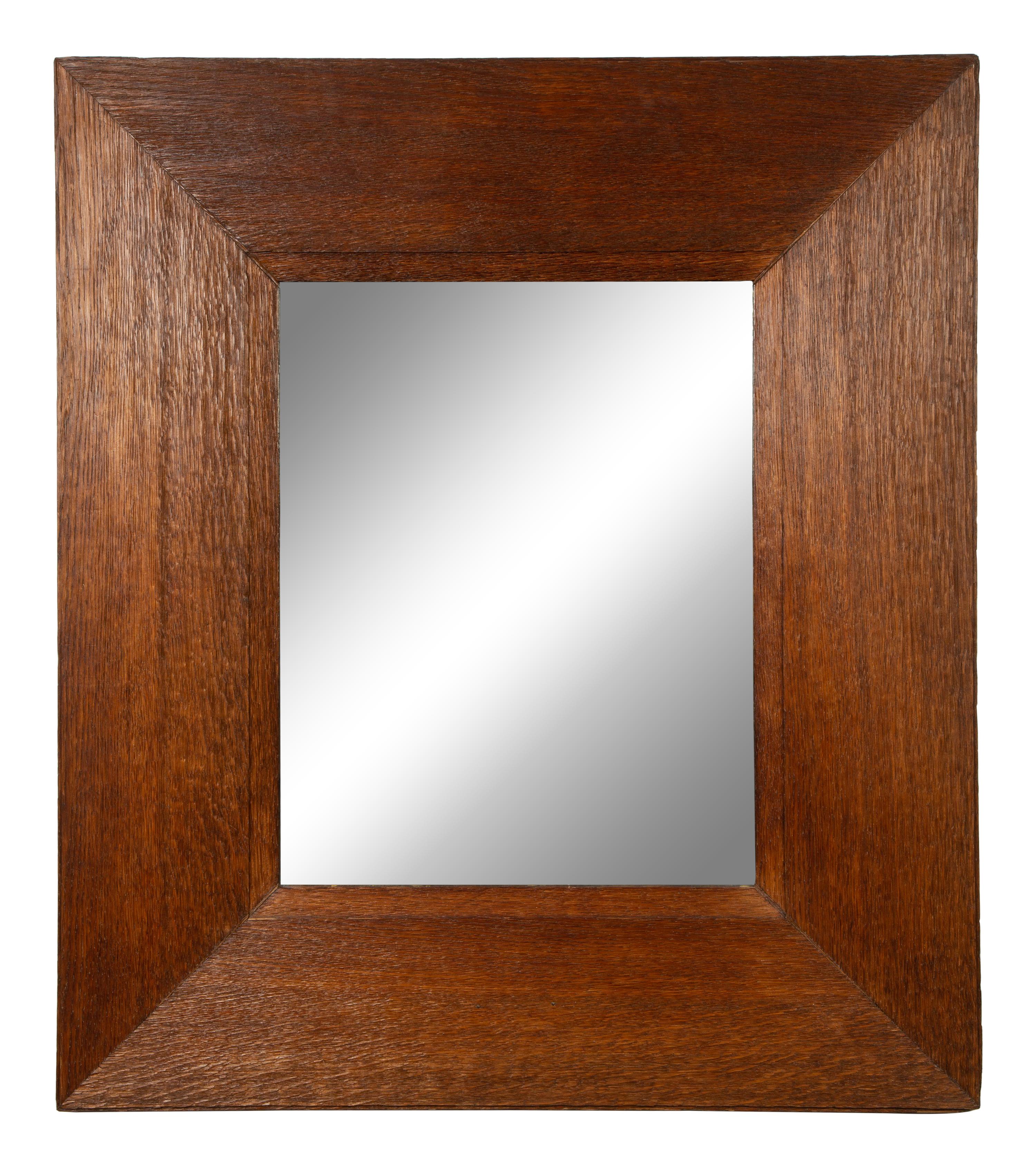 An Art Deco Rectangular Oak Mirror — FRENCH, CIRCA 1930