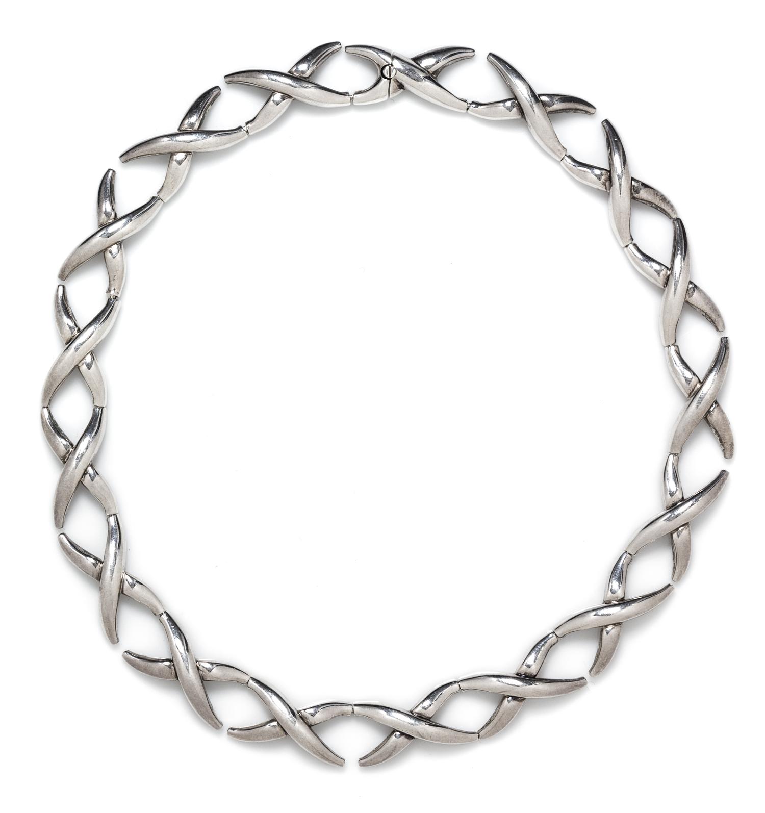 A Sterling Silver "X" Necklace, Tiffany & Co., Italy, 49.30 dwts.