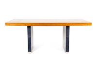 A Milo Baughman for Thayer Coggin Oak and Steel Desk — 20TH CENTURY