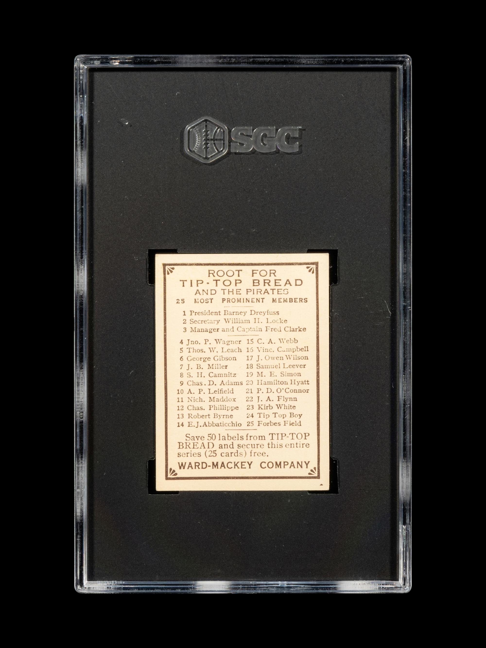 A 1910 Tip Top Bread Ed Abbaticchio Baseball Card (SGC 3 VG)