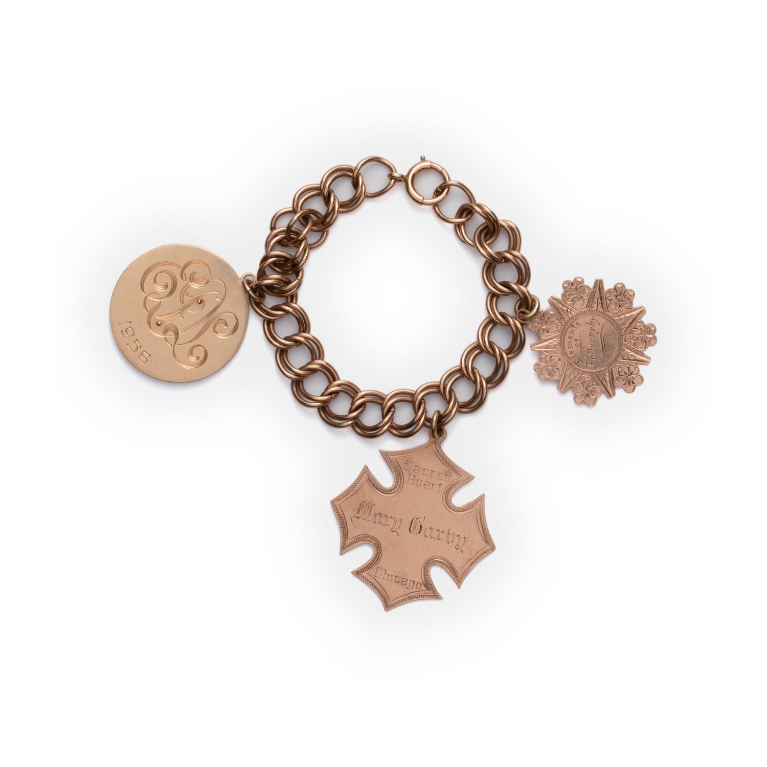 YELLOW GOLD CHARM BRACELET