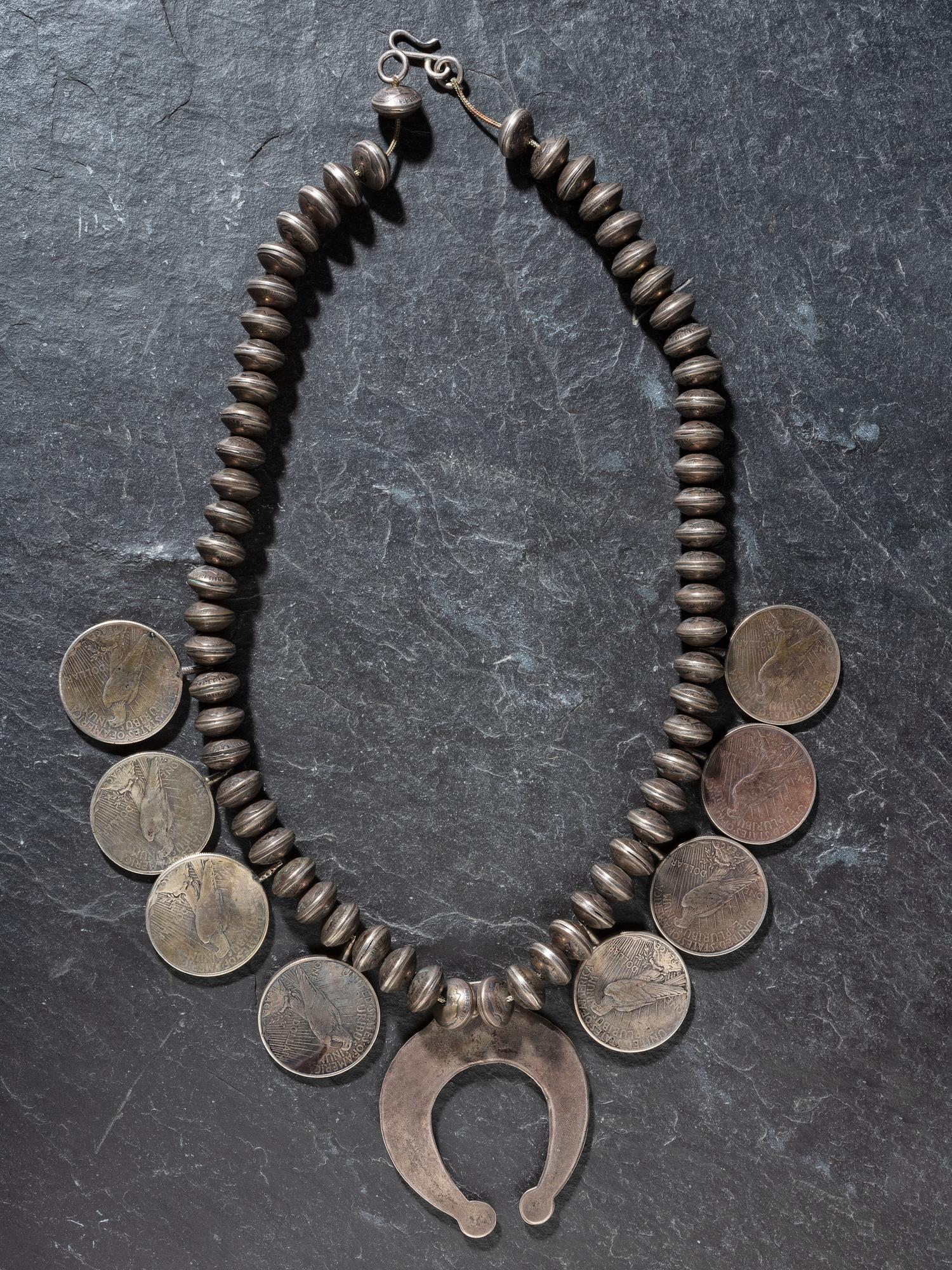 Navajo Coin Squash Blossom Necklace