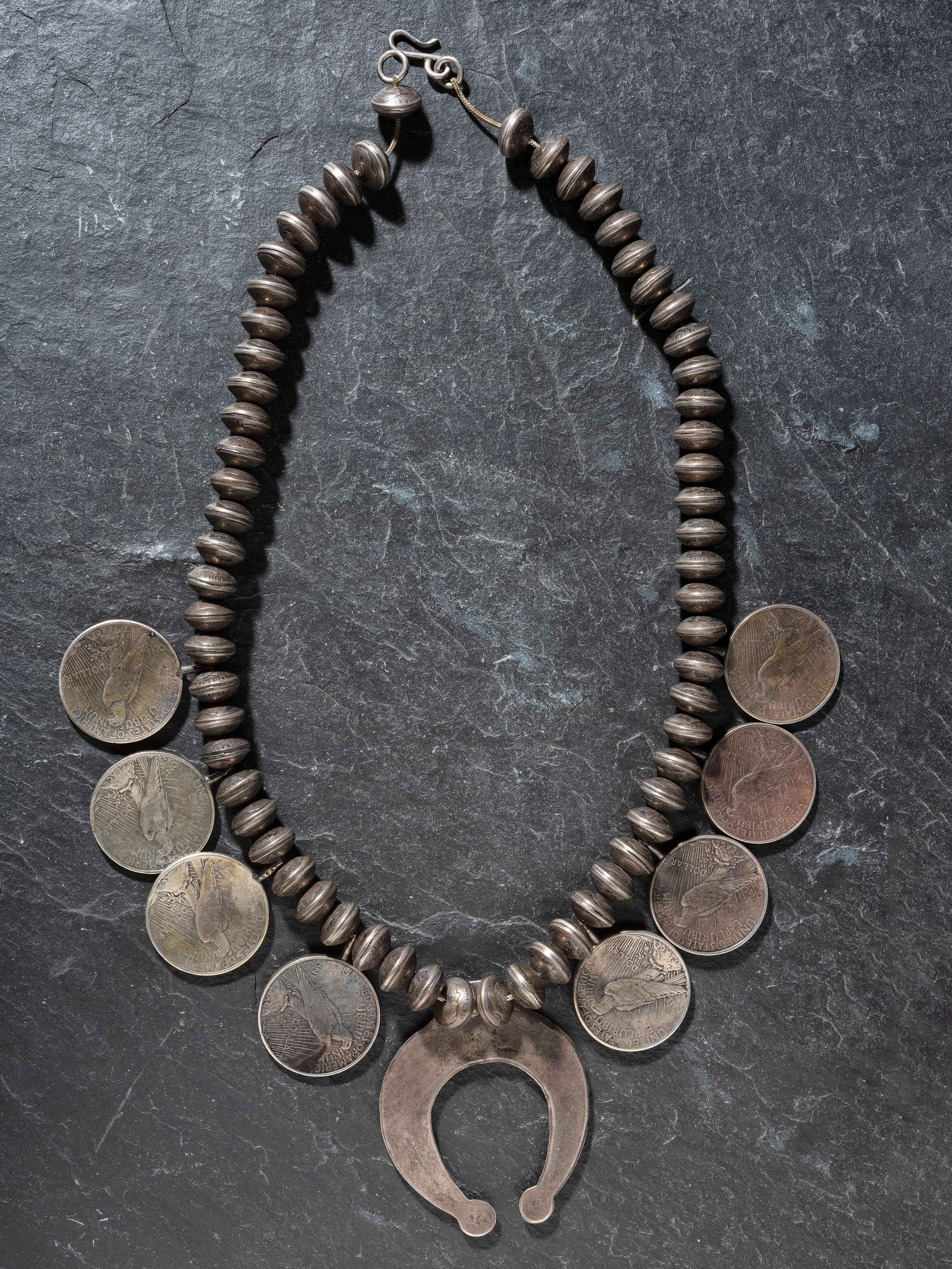 Navajo Coin Squash Blossom Necklace