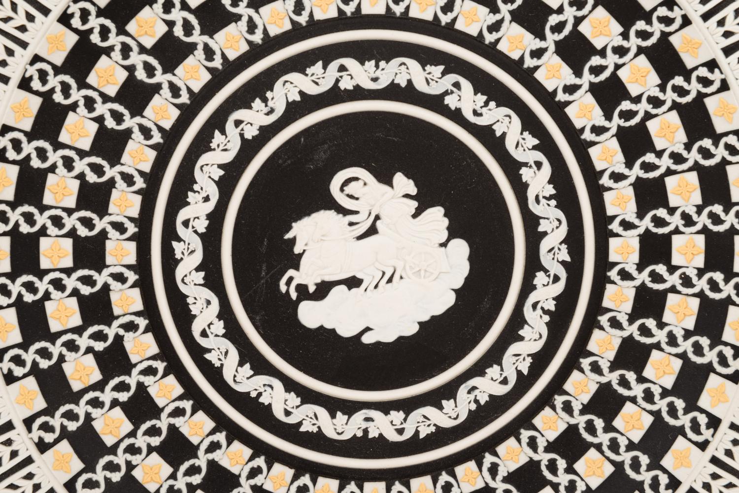 A Wedgwood Jasperware Bowl and a Wedgwood Jasperware Plate After William Hackwood