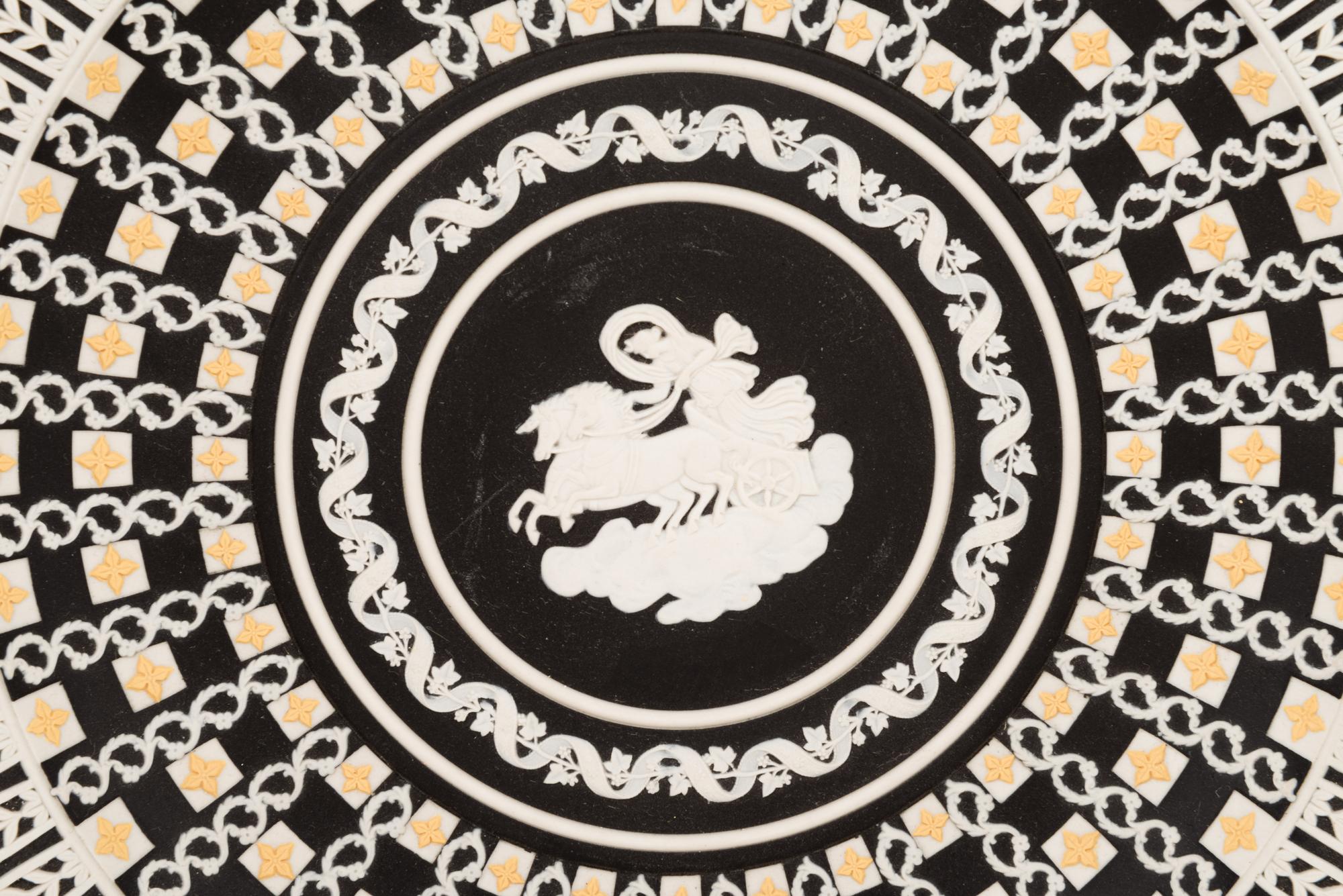 A Wedgwood Jasperware Bowl and a Wedgwood Jasperware Plate After William Hackwood