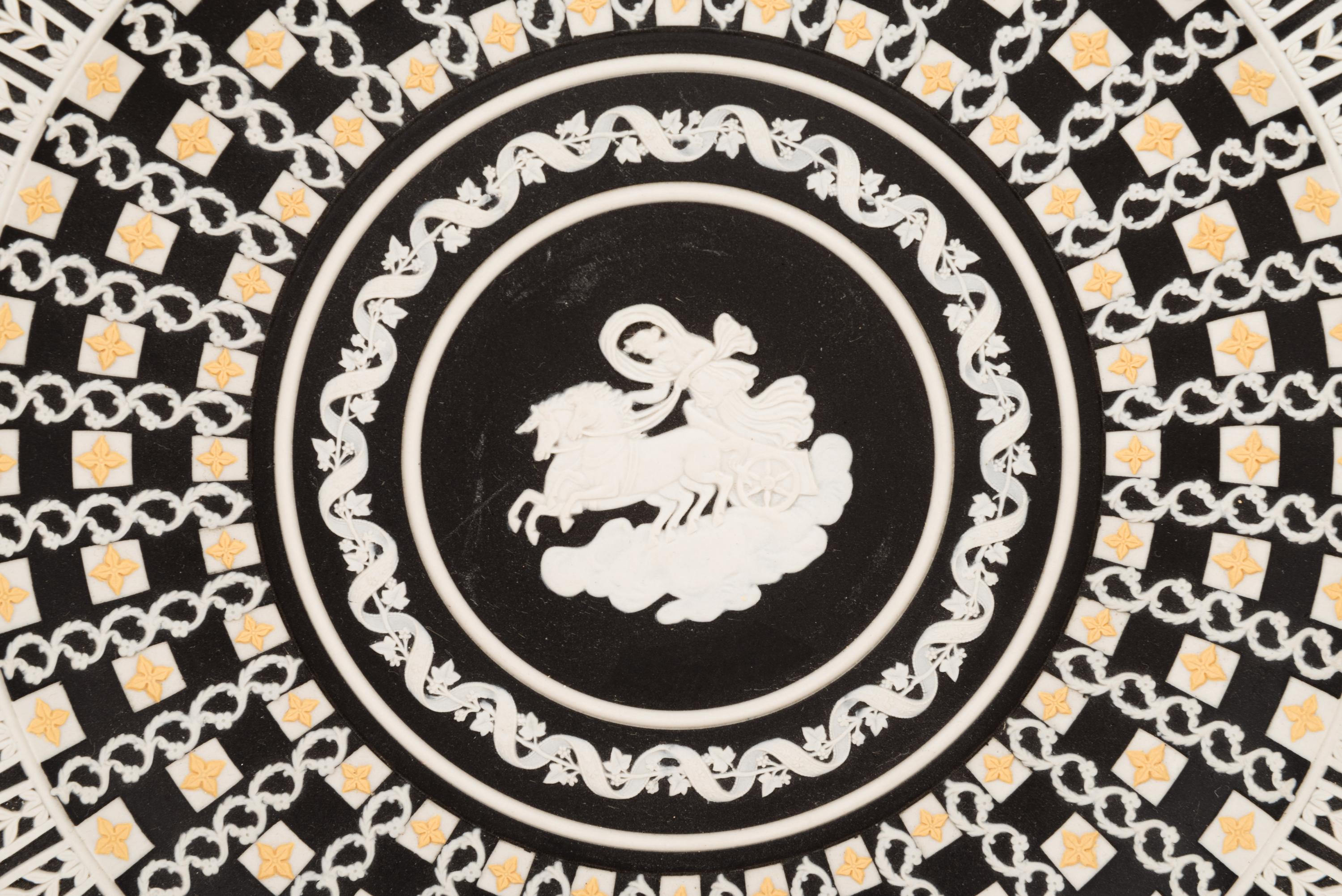 A Wedgwood Jasperware Bowl and a Wedgwood Jasperware Plate After William Hackwood