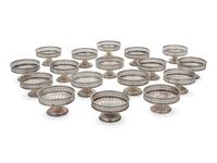 A Group of Seventeen American Silver Nut Dishes
