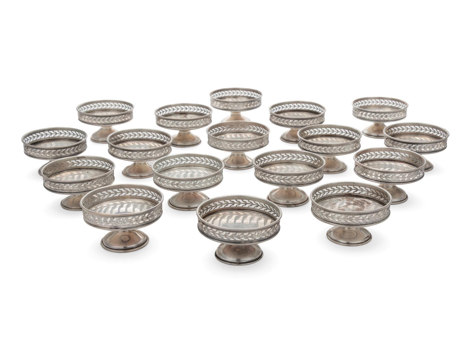A Group of Seventeen American Silver Nut Dishes