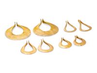 A Collection of 14 Karat Yellow Gold Hoop Earclips, Calf & Dragon,
