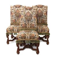 A Set of Six Louis XIV Style Chairs Height 41 1/2 x width 20 x depth 23 inches — FIRST QUARTER 20TH CENTURY