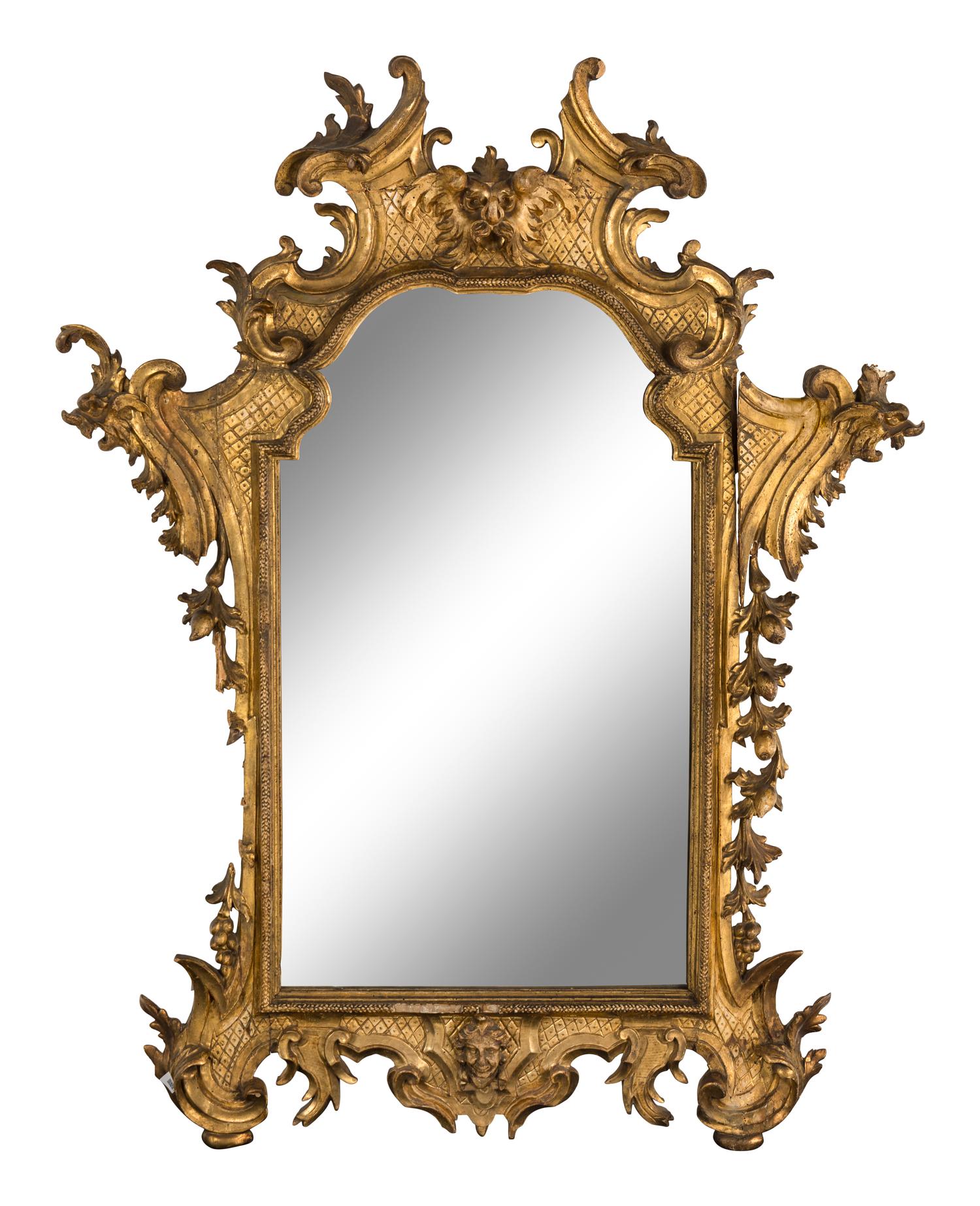 An Italian Rococo Carved Giltwood Mirror