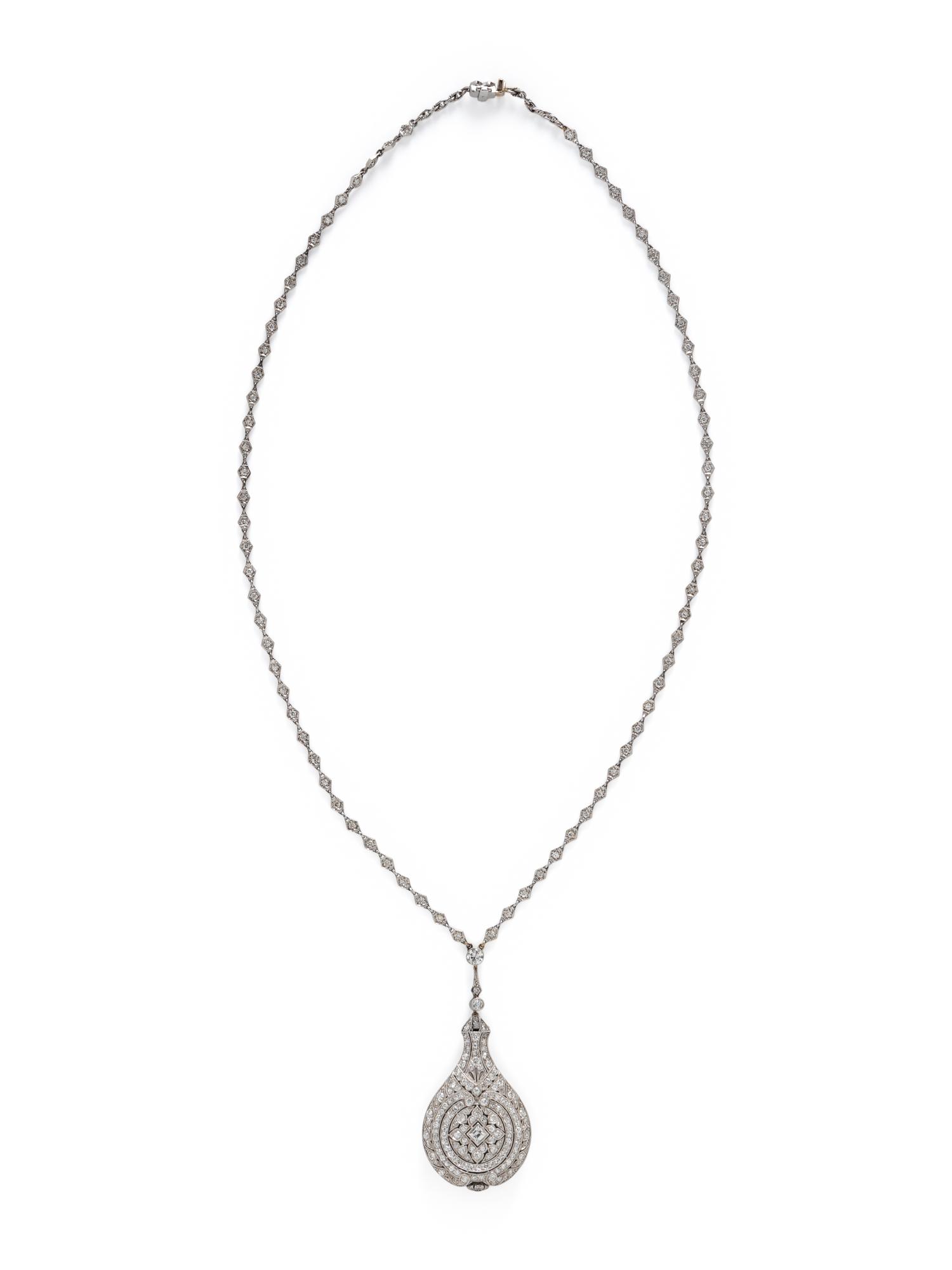 TIFFANY & CO., DIAMOND PENDANT WATCH NECKLACE