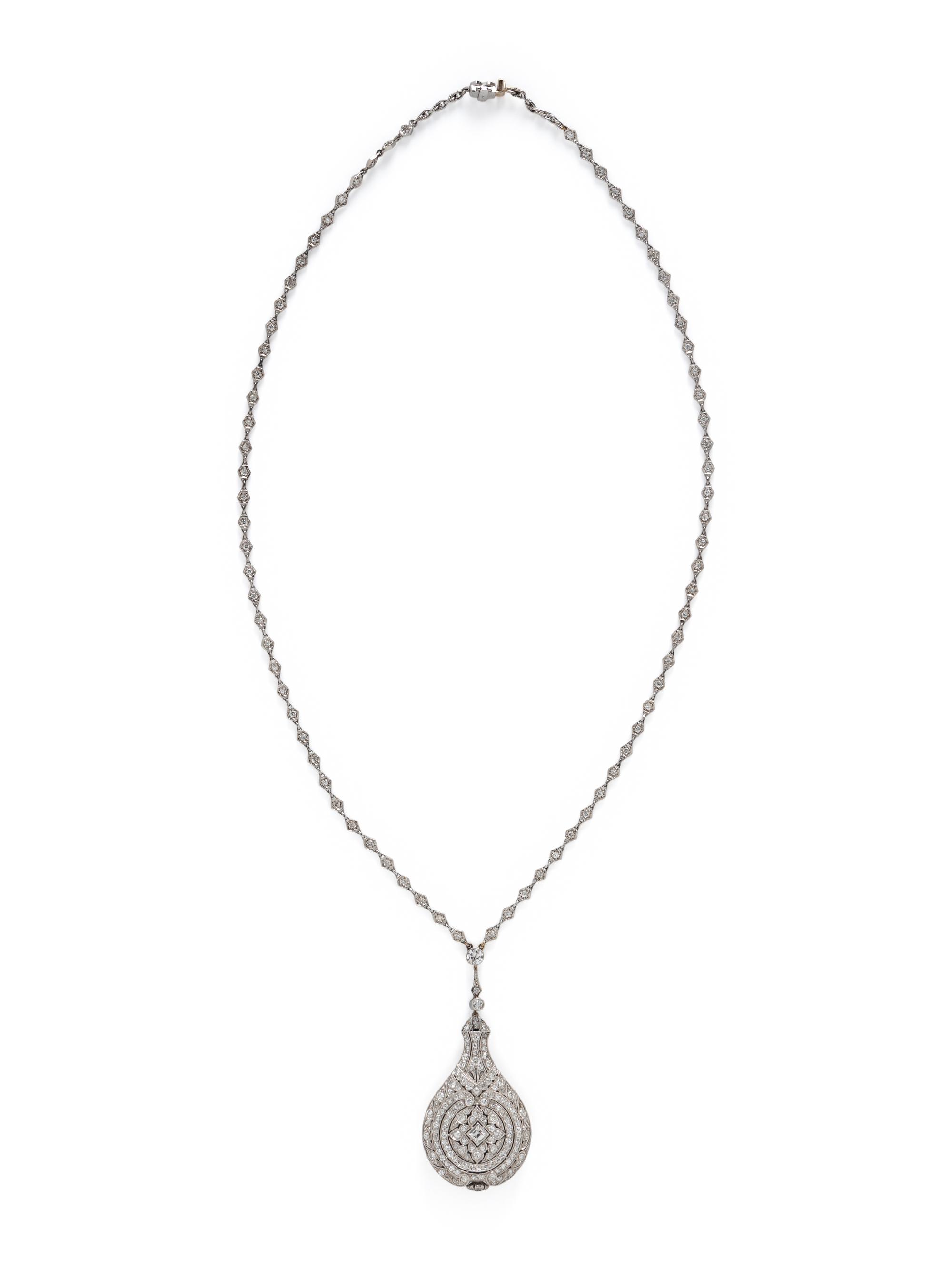 TIFFANY & CO., DIAMOND PENDANT WATCH NECKLACE