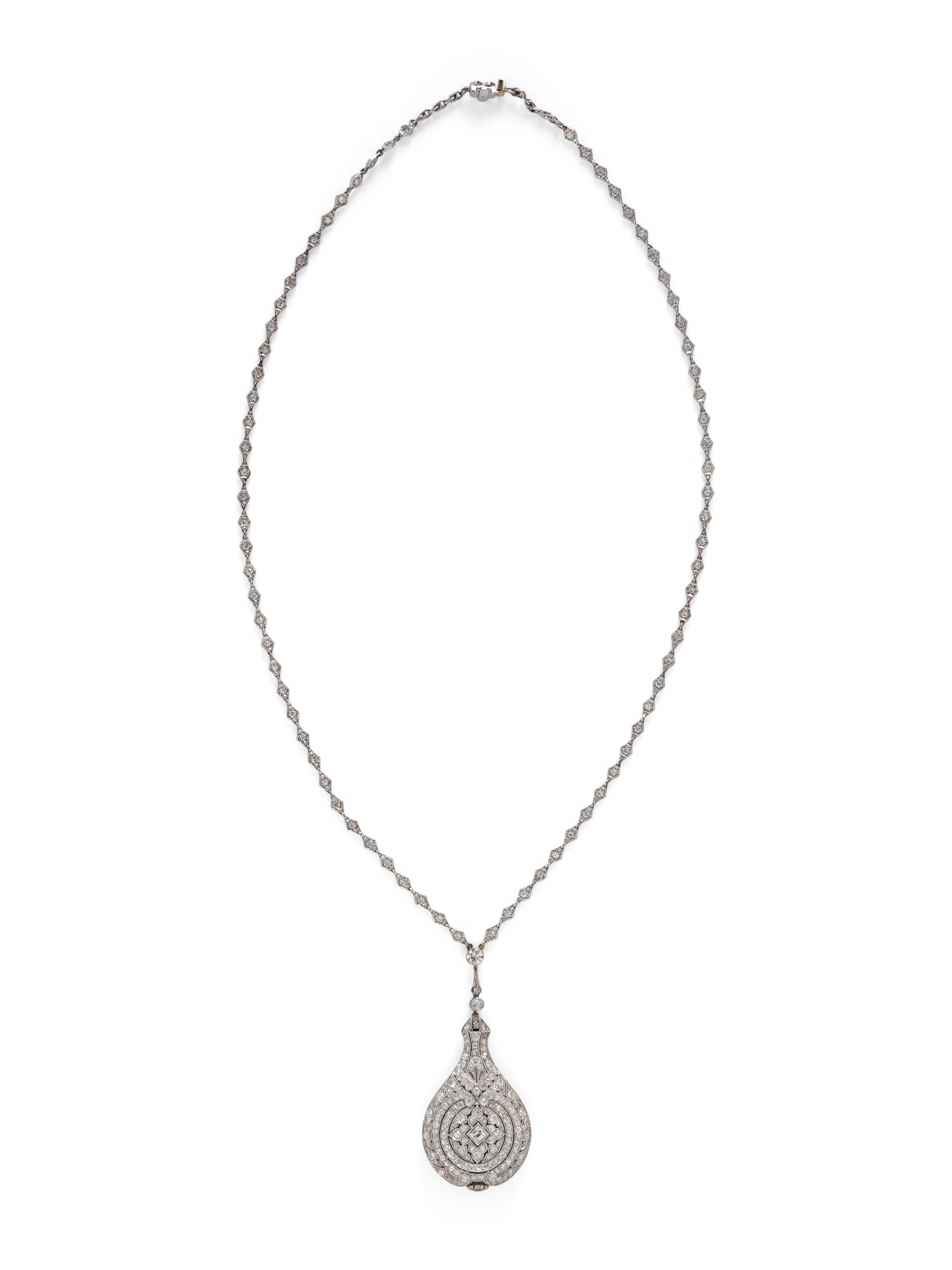 TIFFANY & CO., DIAMOND PENDANT WATCH NECKLACE