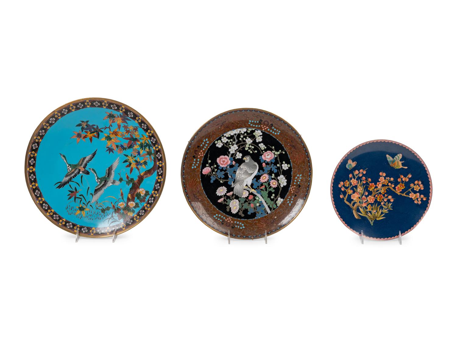 13 Japanese Cloisonné Plates