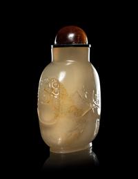 A Carved Agate Snuff Bottle