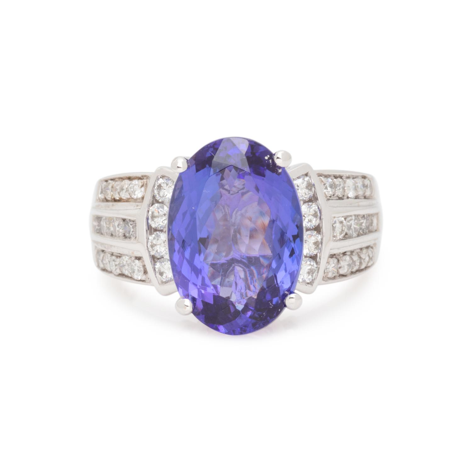 TANZANITE AND DIAMOND RING