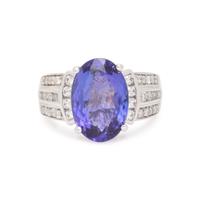 TANZANITE AND DIAMOND RING