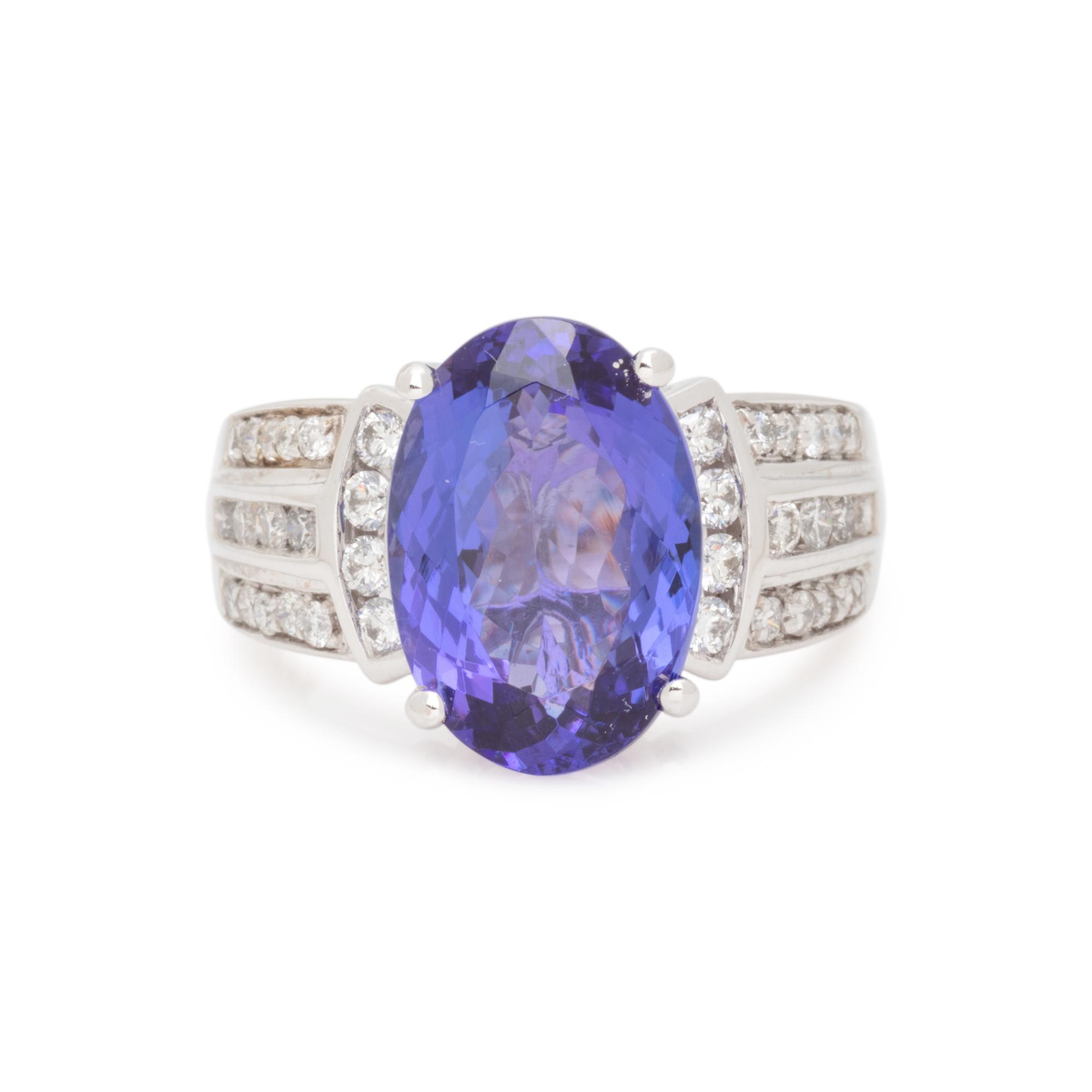 TANZANITE AND DIAMOND RING