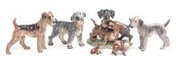 Six Dahl Jensen Copenhagen Porcelain Figures Width of widest 8 inches. — 20TH CENTURY