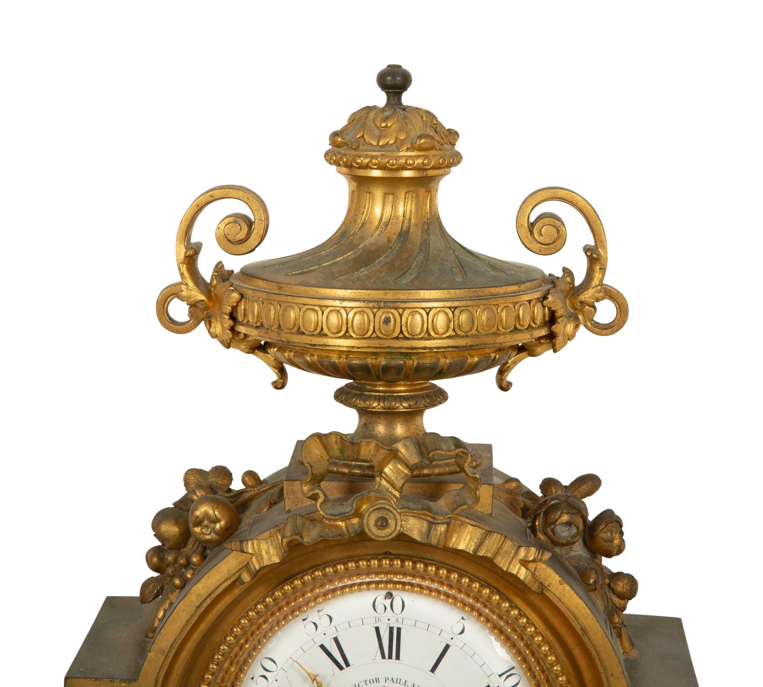 A Napoleon III Gilt Bronze Mantel Clock by Victor Paillard