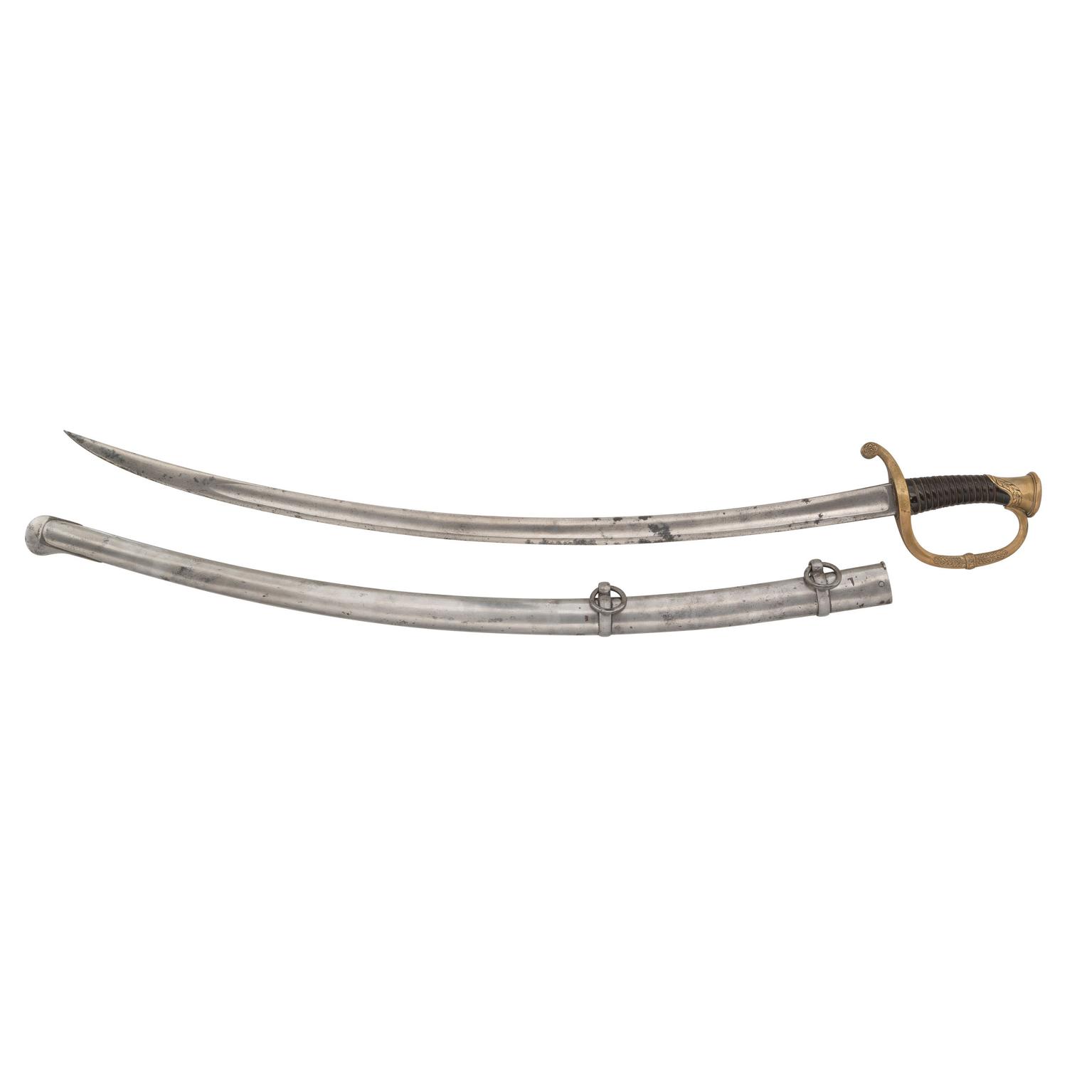 French Light Artillery Saber & Scabbard by Klingenthal