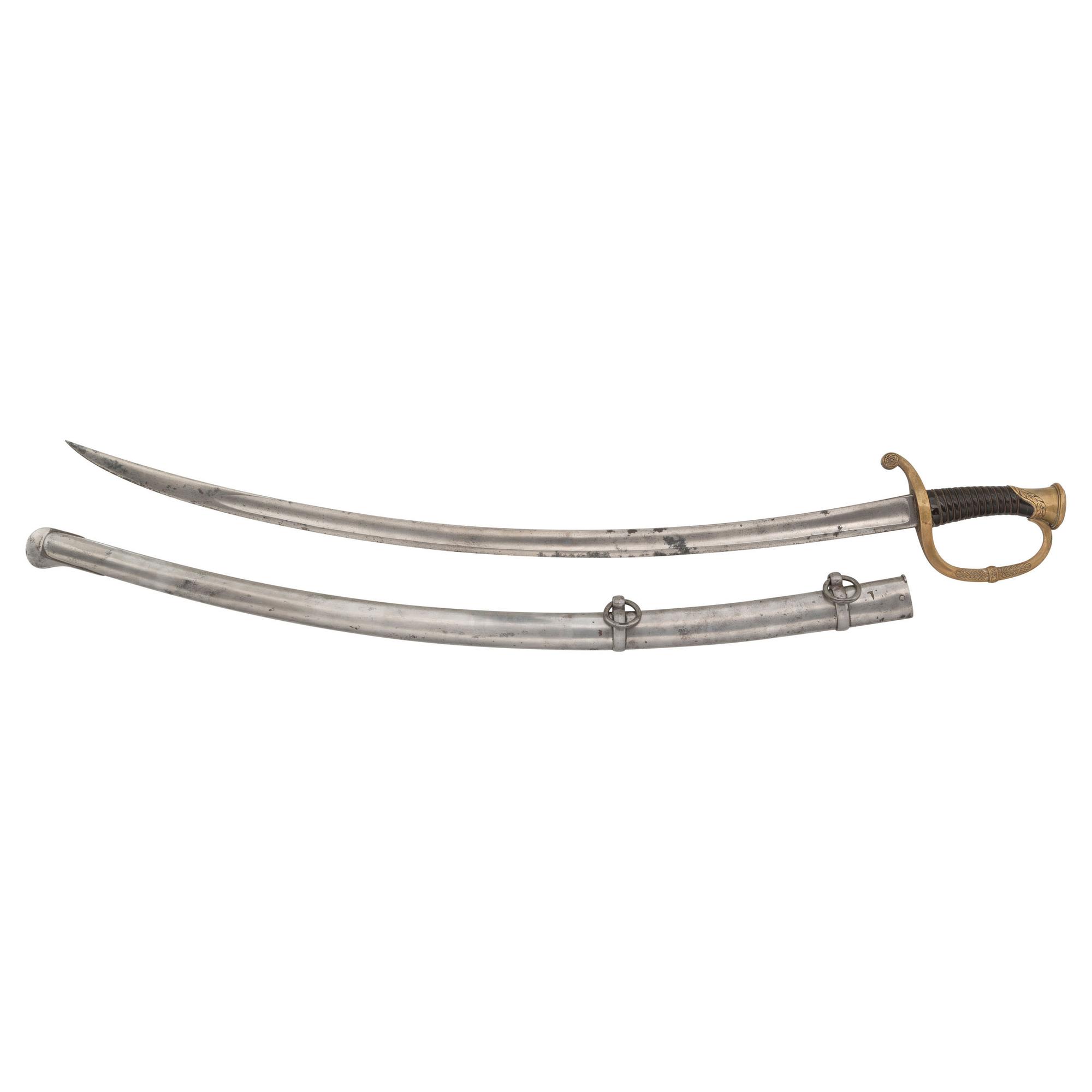 French Light Artillery Saber & Scabbard by Klingenthal