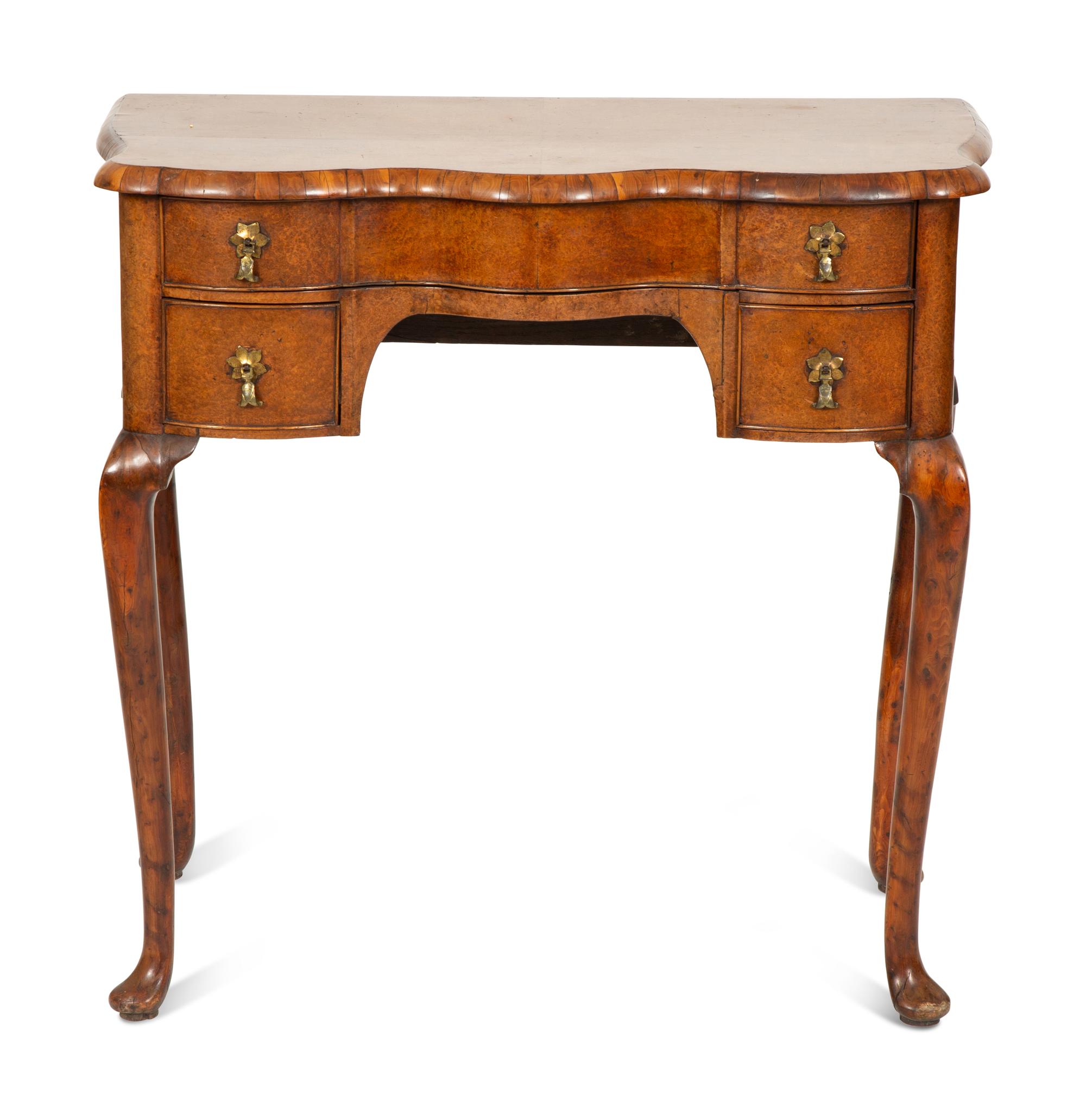 A George I Burl Walnut Dressing Table