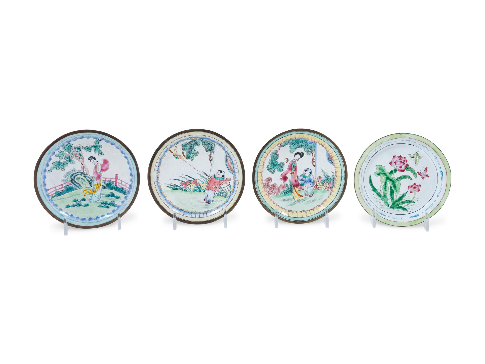 Thirteen Chinese Canton Enamel on Metal Articles