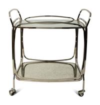 An Art Deco Style Chrome and Silvered Mirror Bar Cart — 20TH CENTURY