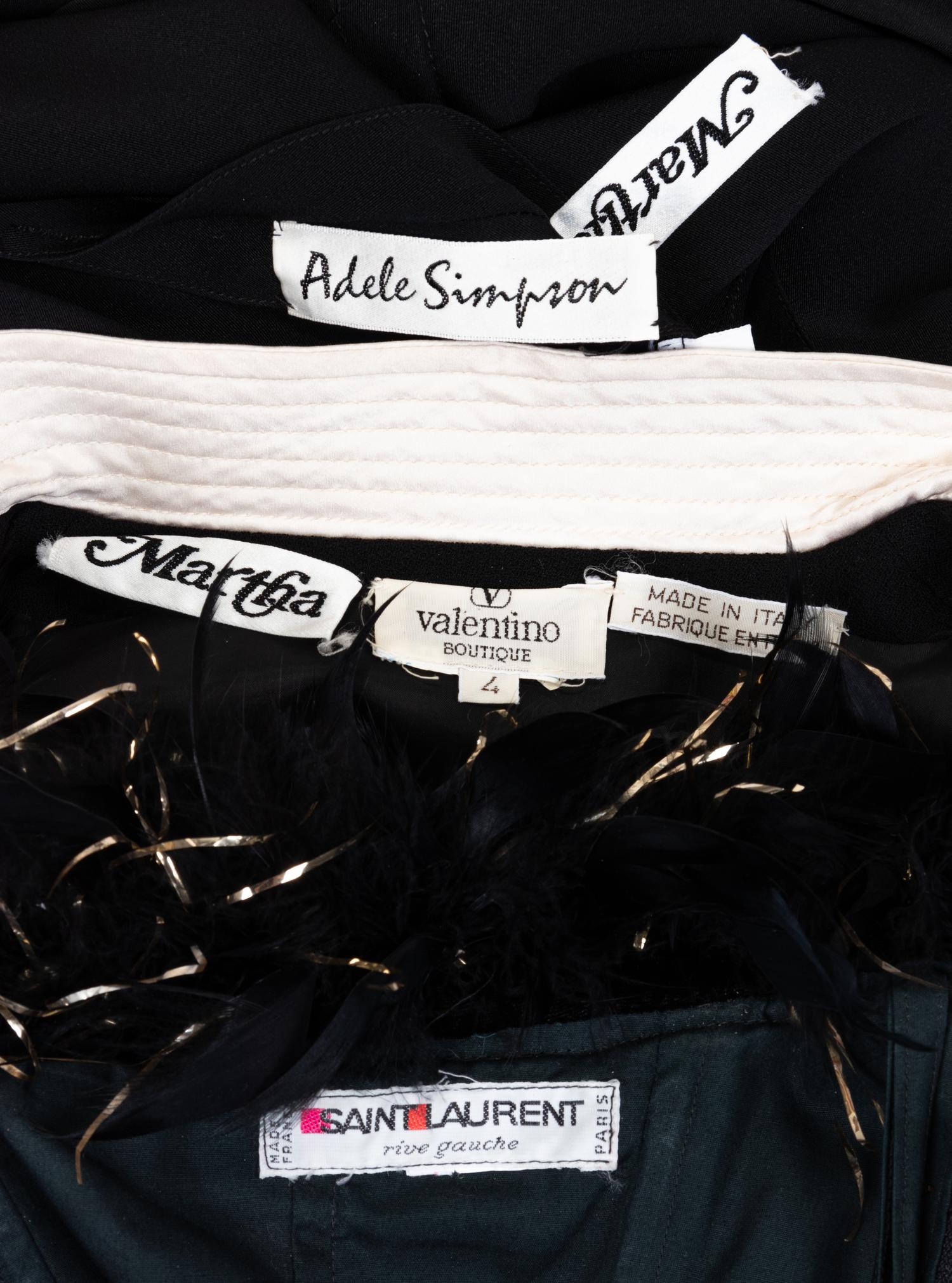 Three Designer Dresses: Valentino, Adele Simpson, Yves Saint Laurent, 1980-90s