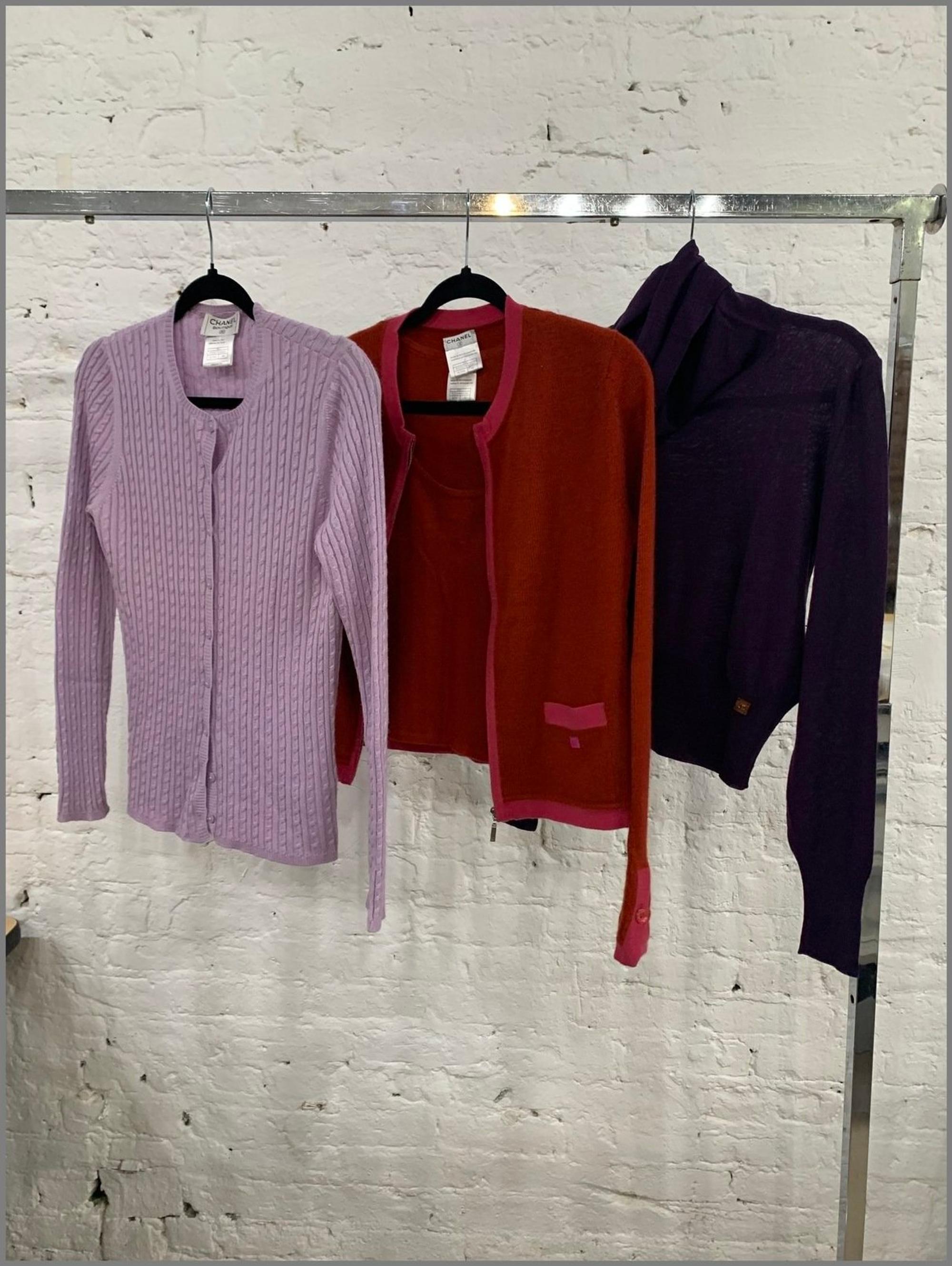 Four Chanel Knit Tops: One Cardigan, One Sweater, and One Two-Piece Set, Cruise 1998-Fall 2003