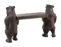 A Black Forest Carved Figural Hall Bench