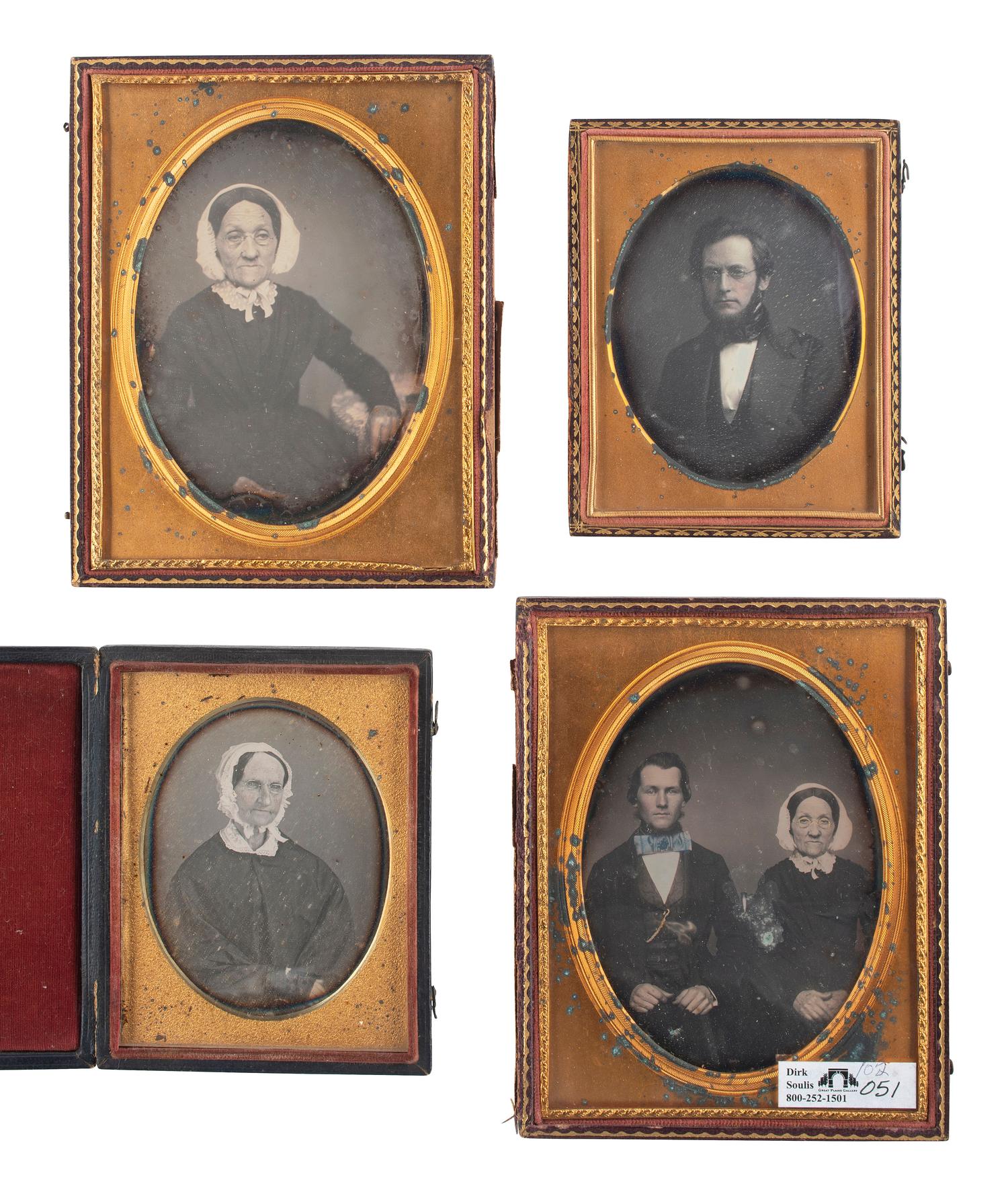 [EARLY PHOTOGRAPHY]. A group of 23 daguerreotype portraits of subjects of varying ages wearing eyeglasses, including: