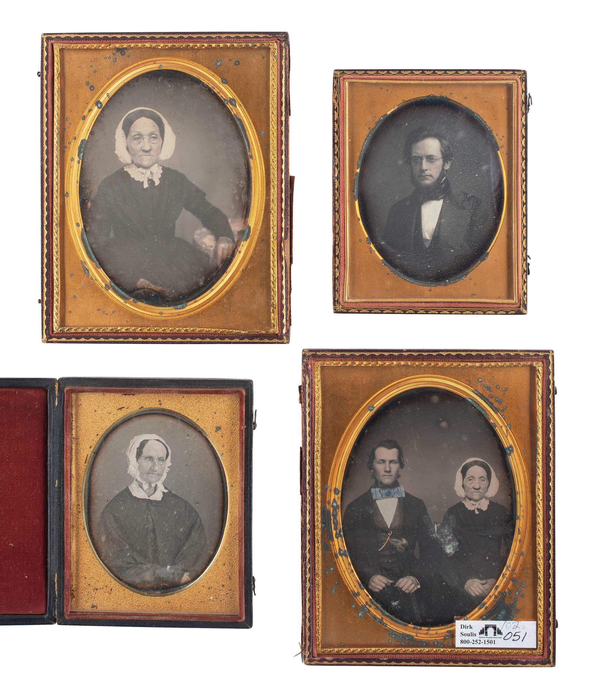 [EARLY PHOTOGRAPHY]. A group of 23 daguerreotype portraits of subjects of varying ages wearing eyeglasses, including: