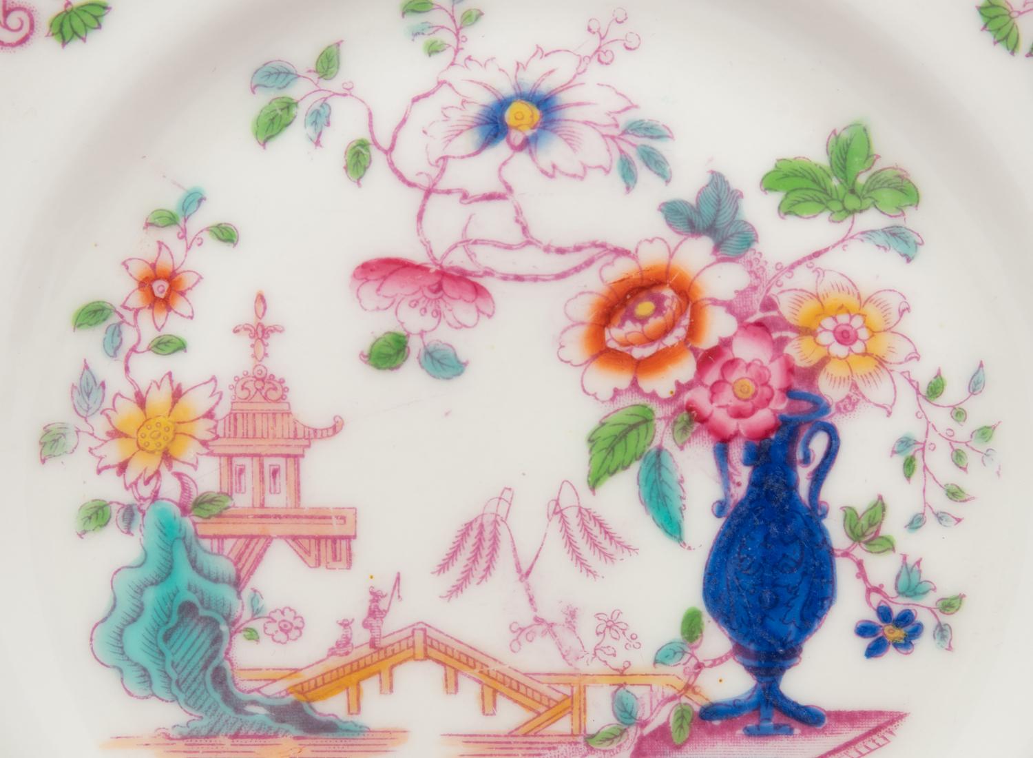 A Derby Transfer-Decorated Ironstone Dinner Service