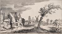 A group of five prints ( The Brewery by a Frozen Canal; The Repast Under the Tent; The Village Gateway; Untitled (Archway Over the Road); Untitled (View of a Walled Town) )
