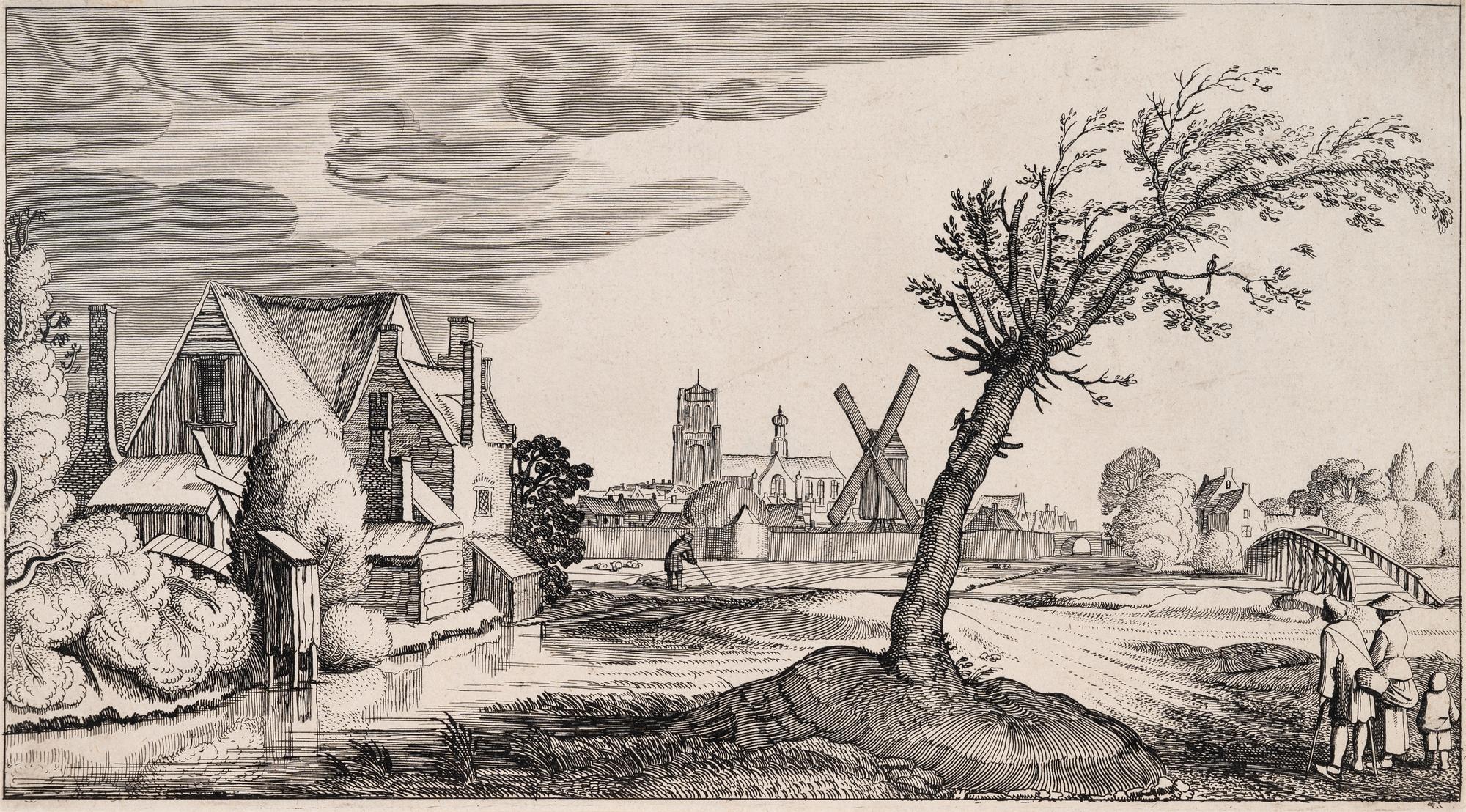 A group of five prints ( The Brewery by a Frozen Canal; The Repast Under the Tent; The Village Gateway; Untitled (Archway Over the Road); Untitled (View of a Walled Town) )