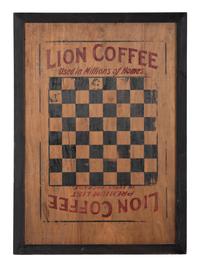 A Lion Coffee Wooden Advertising Game Board