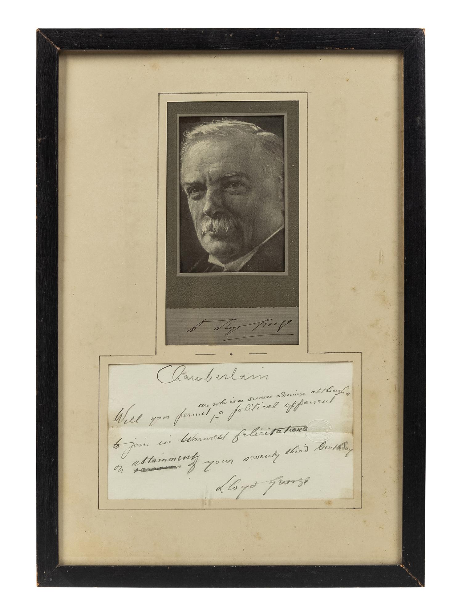 [WORLD LEADERS]. A group of 9 framed items, many signed, by various literary, political, and scientific figures of the 19th and 20th centuries, comprising:
