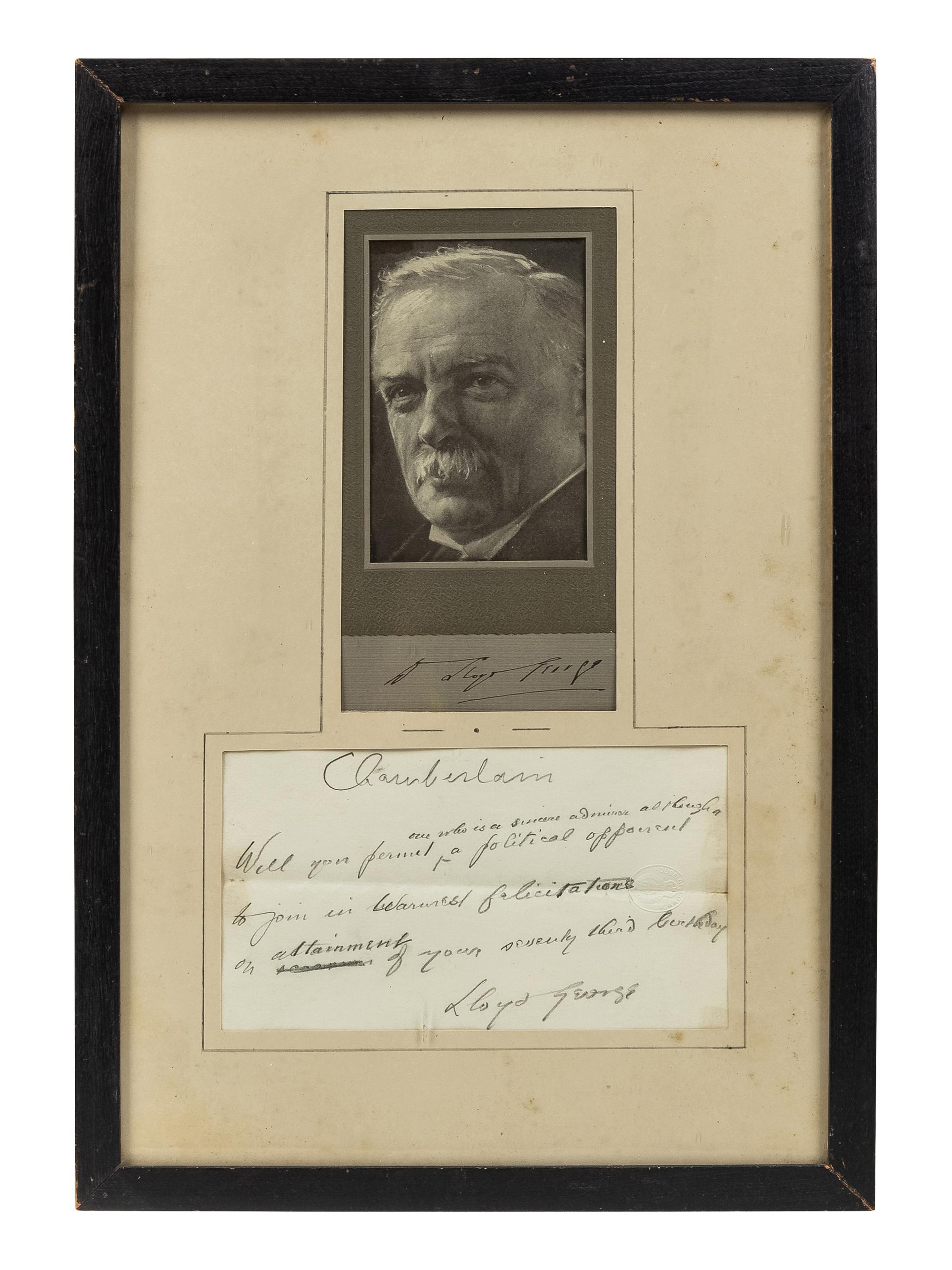 [WORLD LEADERS]. A group of 9 framed items, many signed, by various literary, political, and scientific figures of the 19th and 20th centuries, comprising: