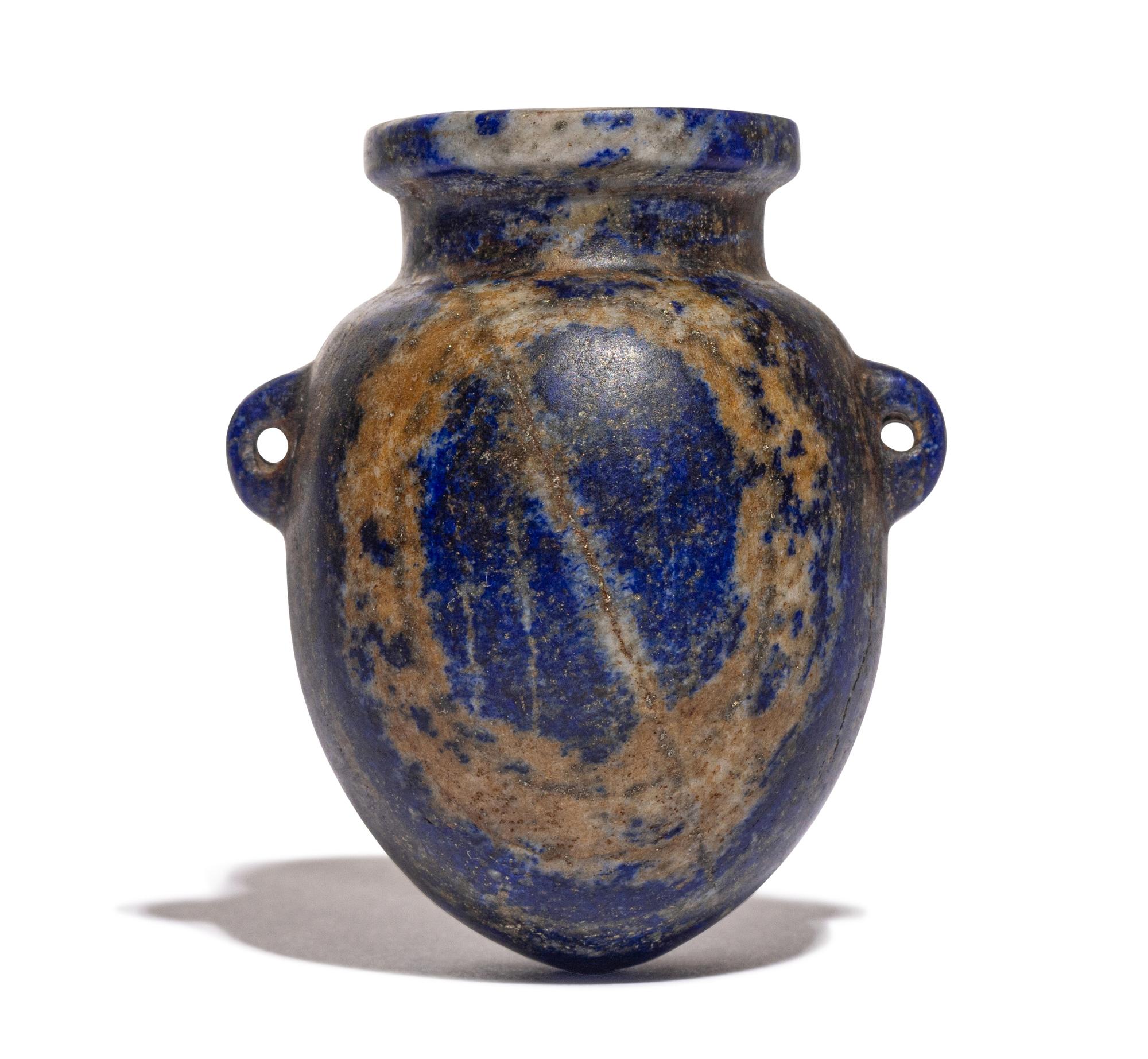 An Egyptian Lapis Lazuli Ovoid Jar
