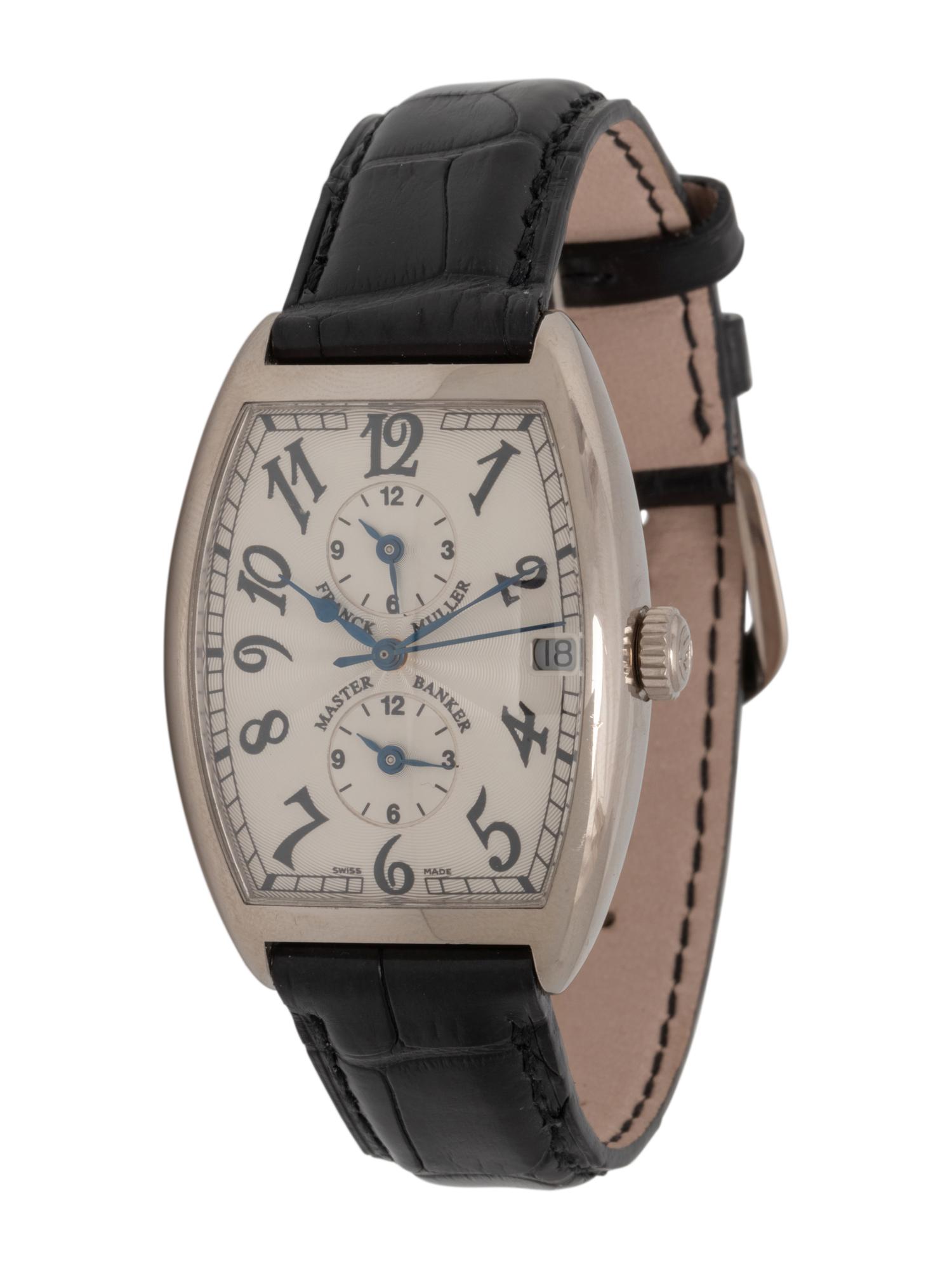 FRANCK MULLER, REF. 2852 18K WHITE GOLD TRIPLE TIME ZONE 'MASTER BANKER' WATCH