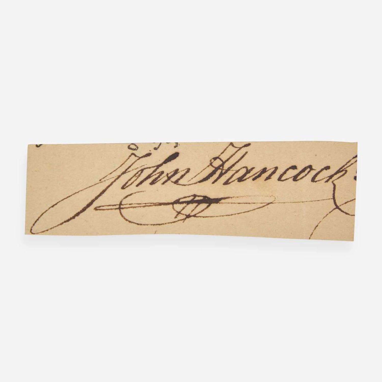 [Americana] [Declaration of Independence] Hancock, John Cut Signature