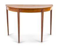 A George III Style Mahogany Demilune Table