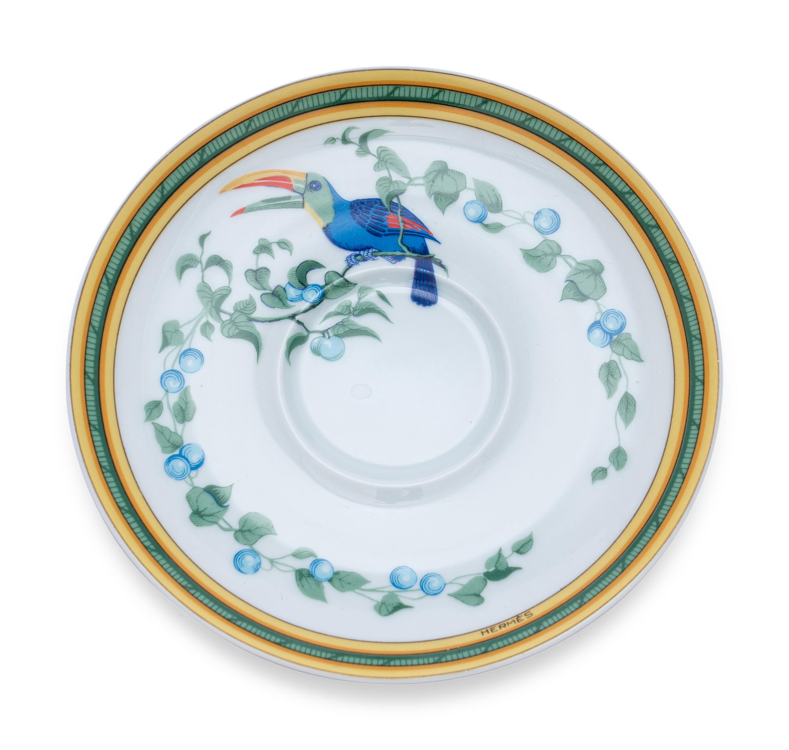 An Hermès Toucans Porcelain Tea Service
