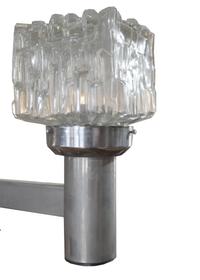 A Sciolari Glass, Chrome and Aluminum Chandelier 20" W x 20" D x 45" H — Italy, Mid-20th Century
