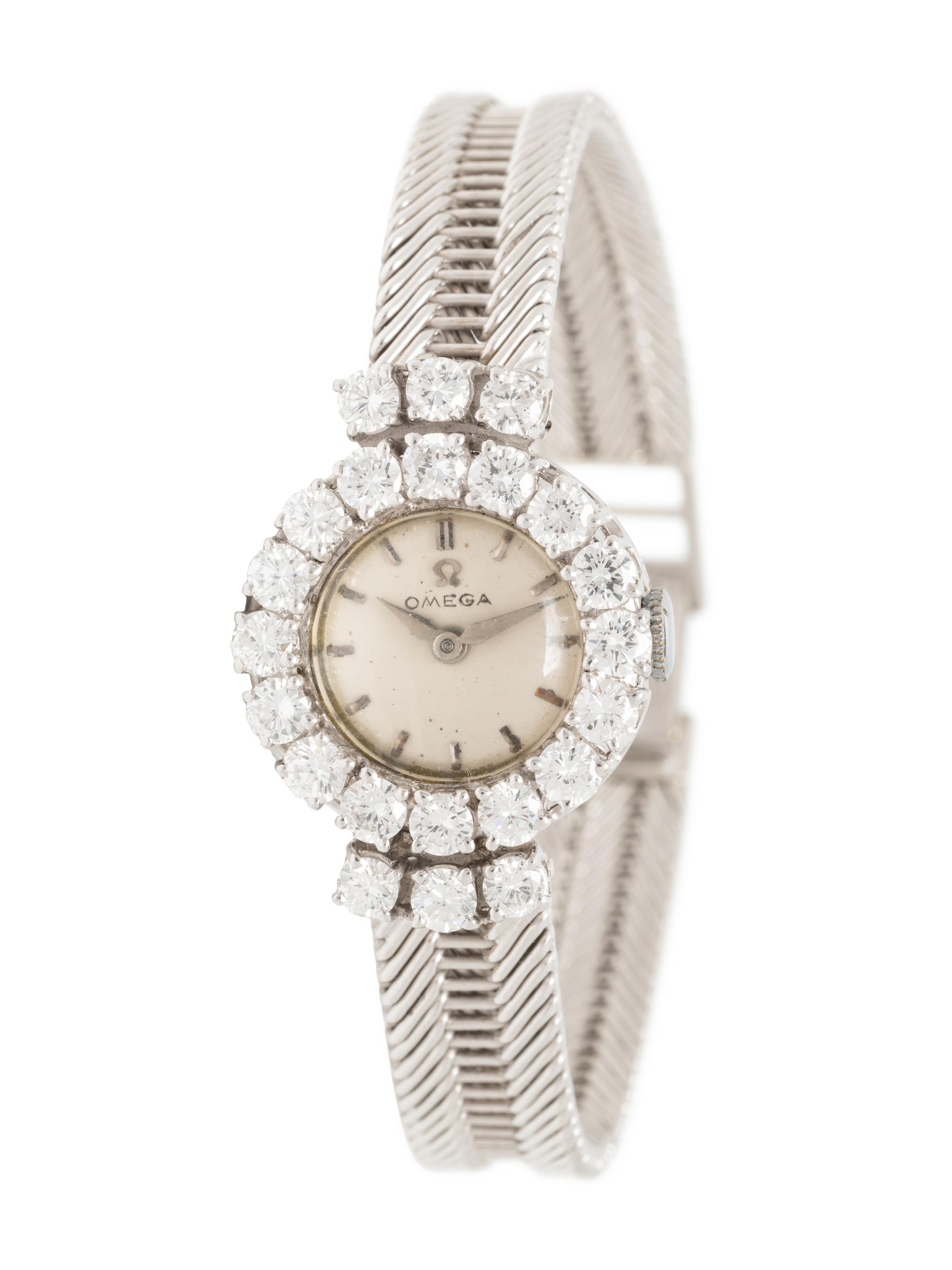 OMEGA, WHITE GOLD AND DIAMOND WATCH